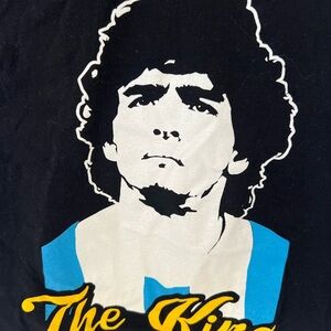 Maradona The King - Roly Black T-Shirt bought in Naples, Italy soccer football